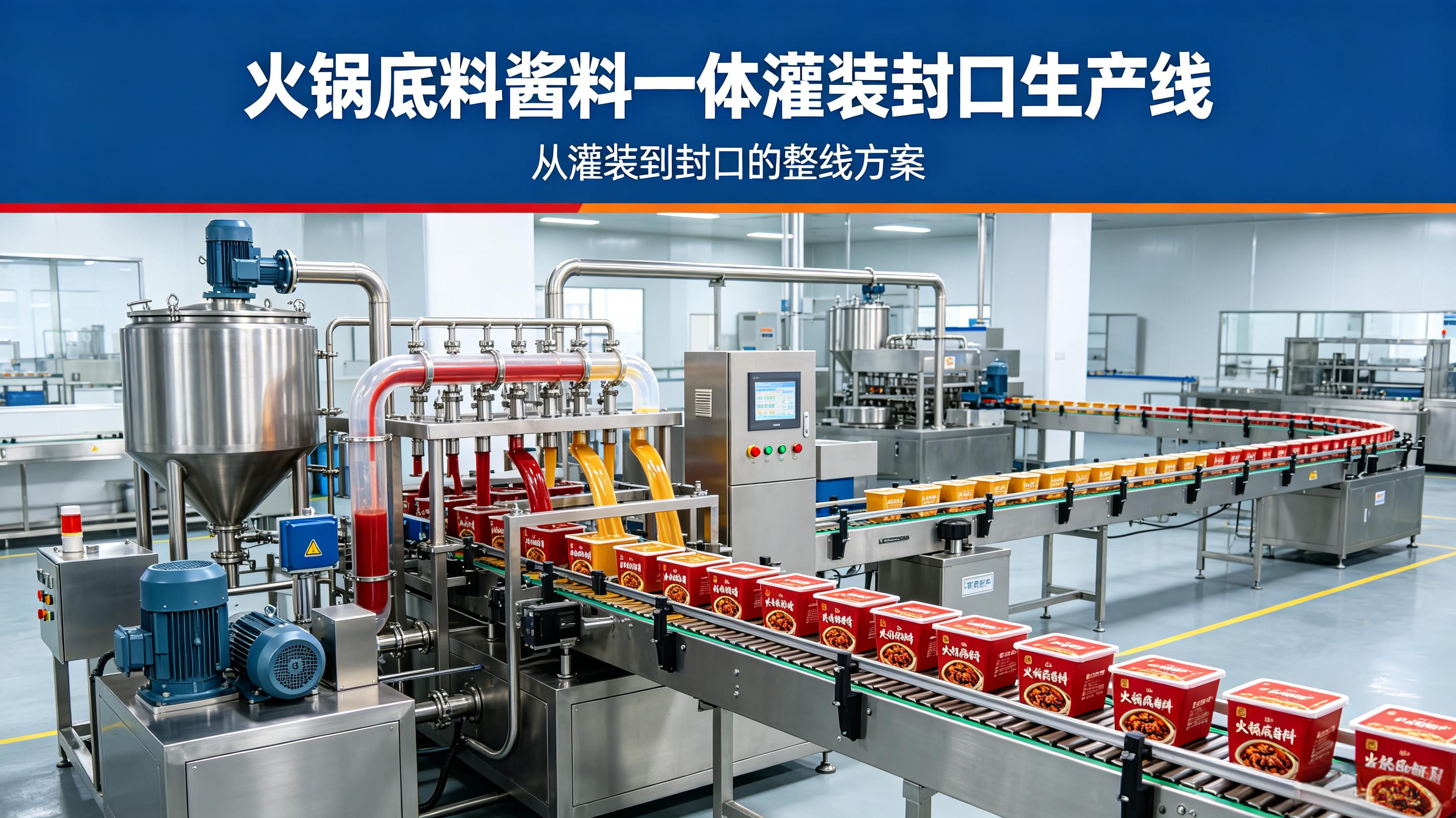 火锅底料酱料一体灌装封口生产线