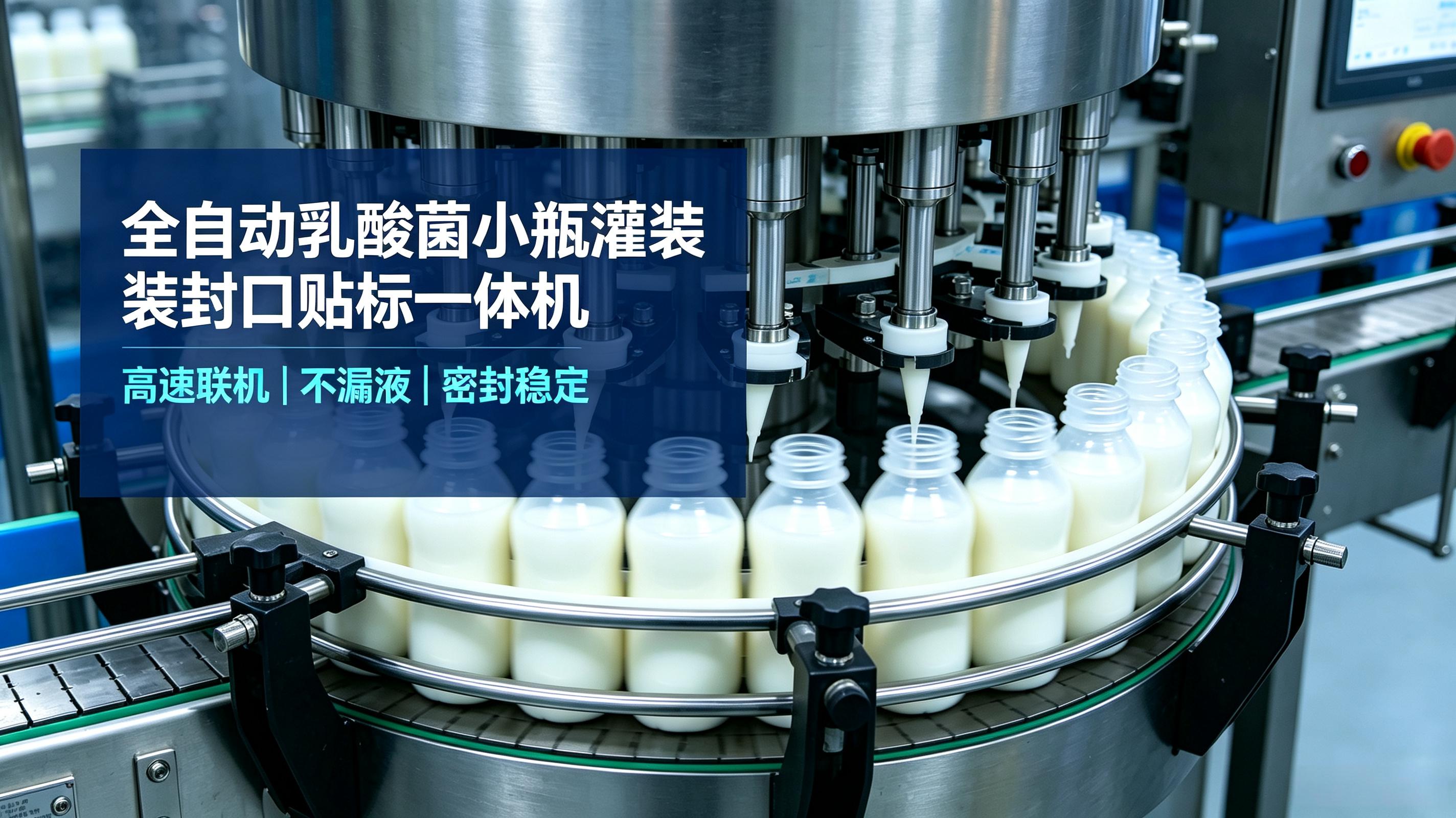 全自动乳酸菌小瓶灌装封口贴标一体机