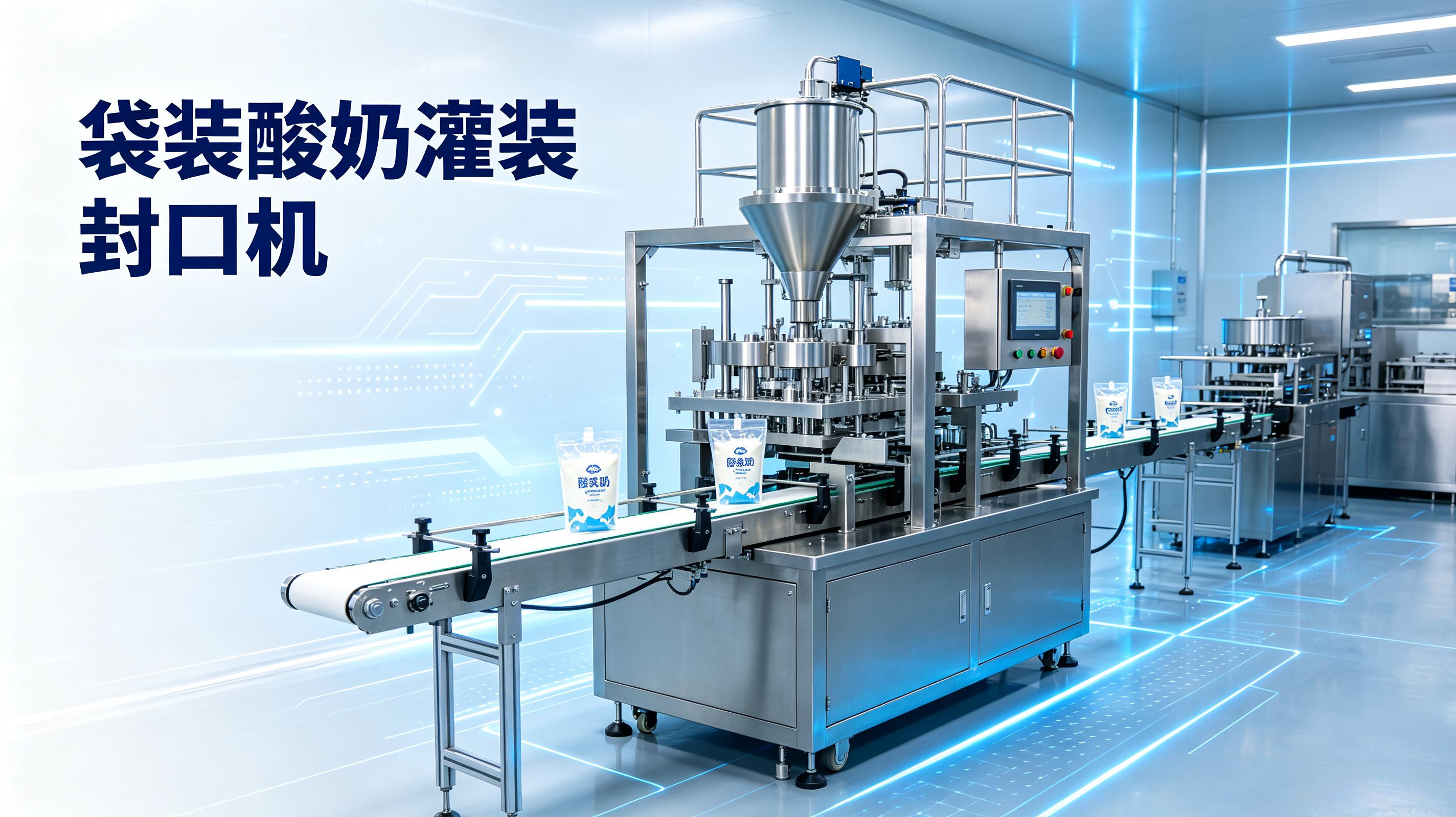 袋装酸奶灌装封口机工作流程详解：从送袋到旋盖全自动完成