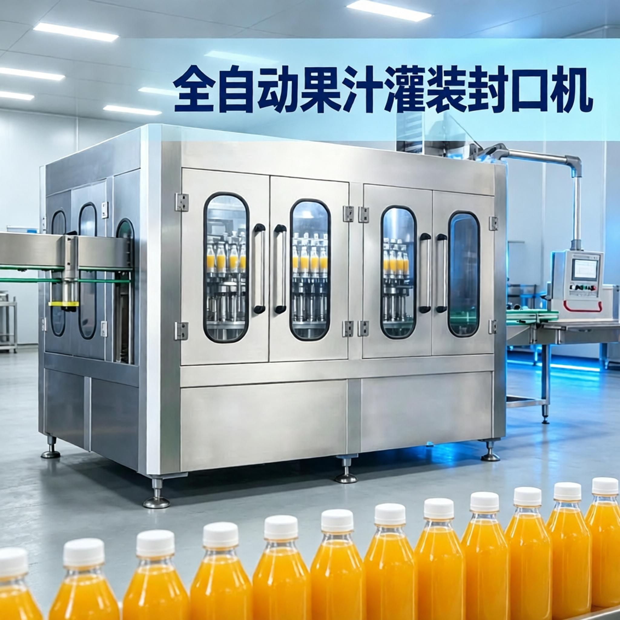 从清洗到封口全程自动化：全自动果汁灌装封口机助力果蔬汁产能翻倍