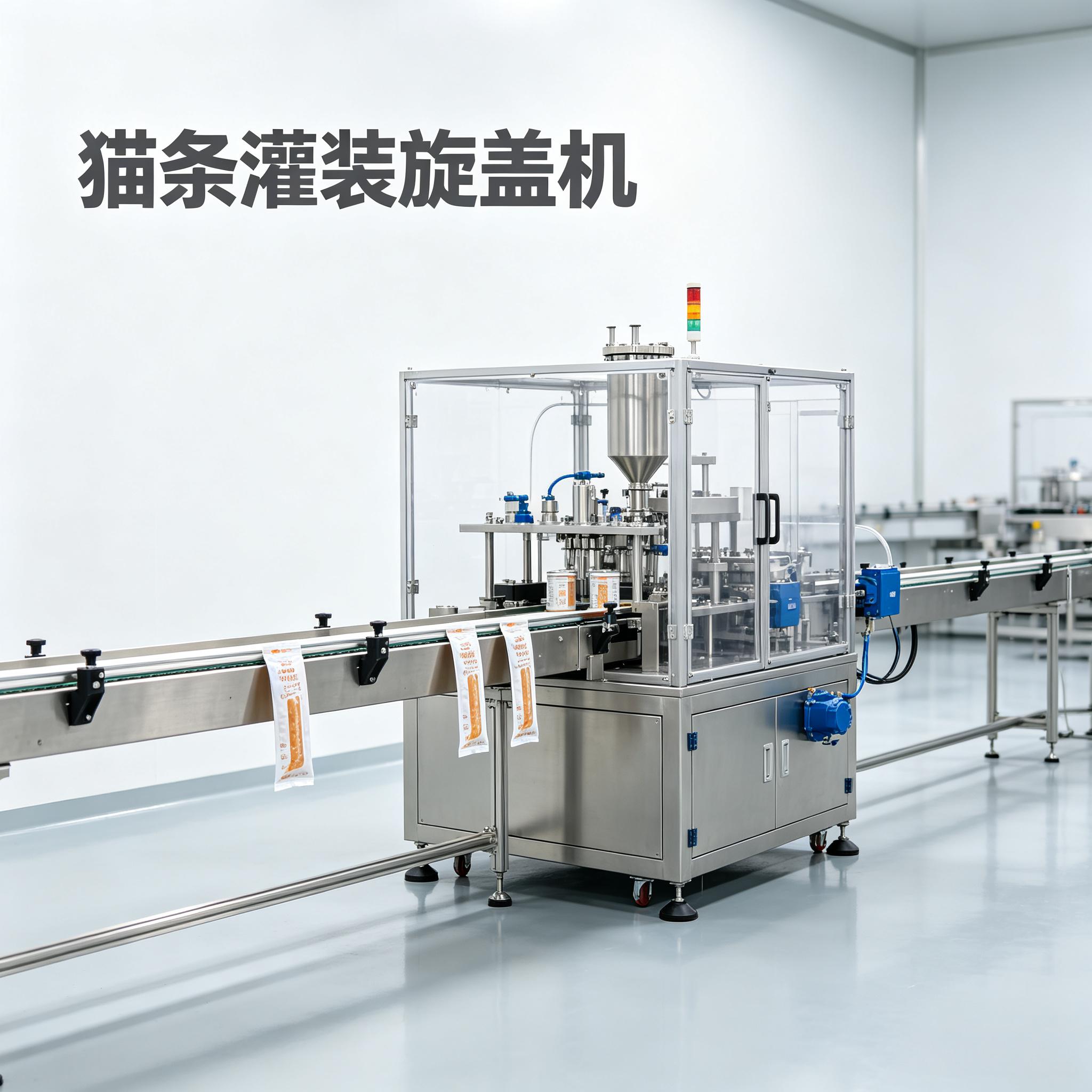 猫条灌装旋盖机厂家丨采用伺服灌装系统，非无菌车间的柔性化生产方案