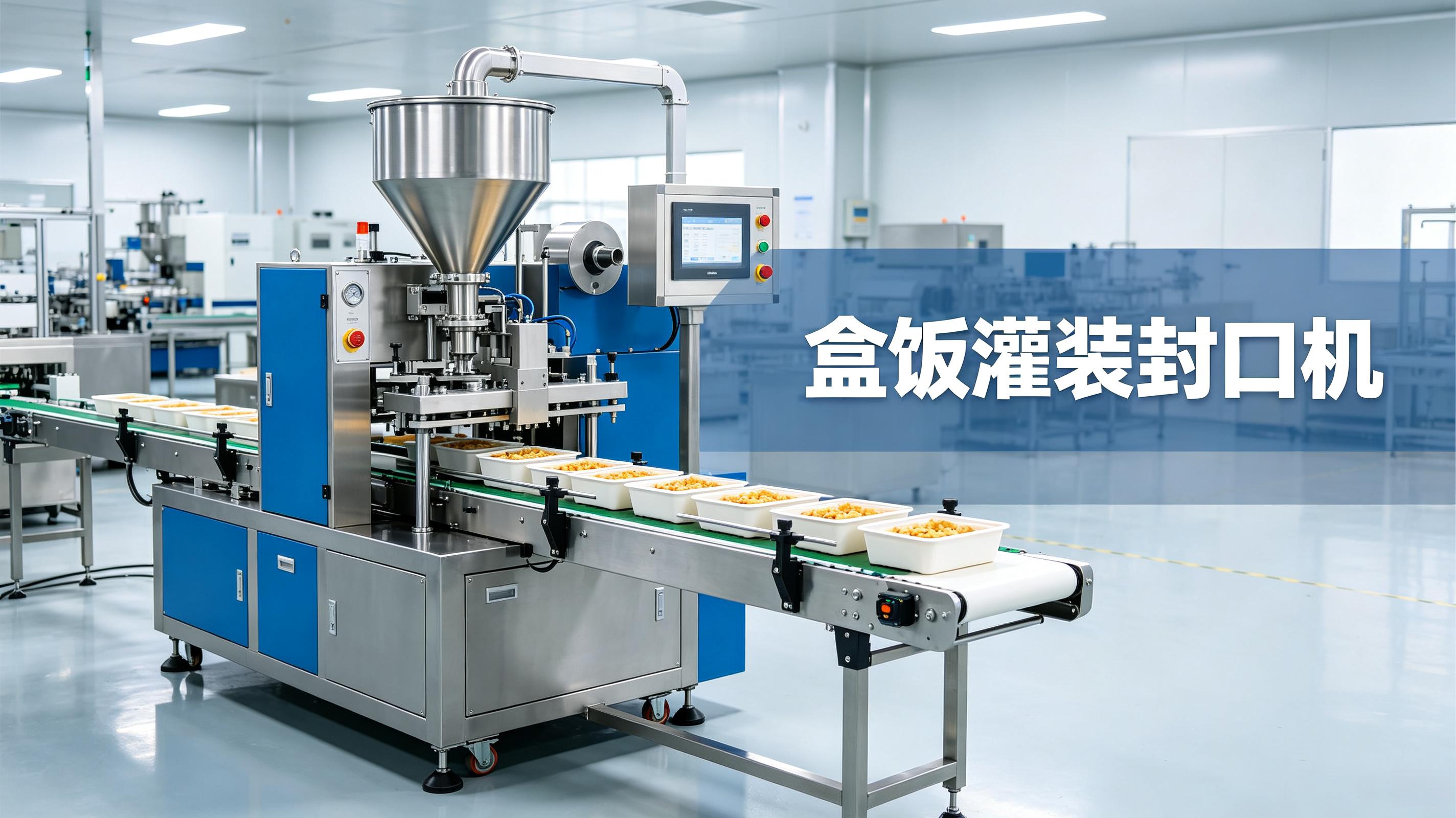 盒饭灌装封口机——菜、饭、汤分区灌装，保持口感不串味