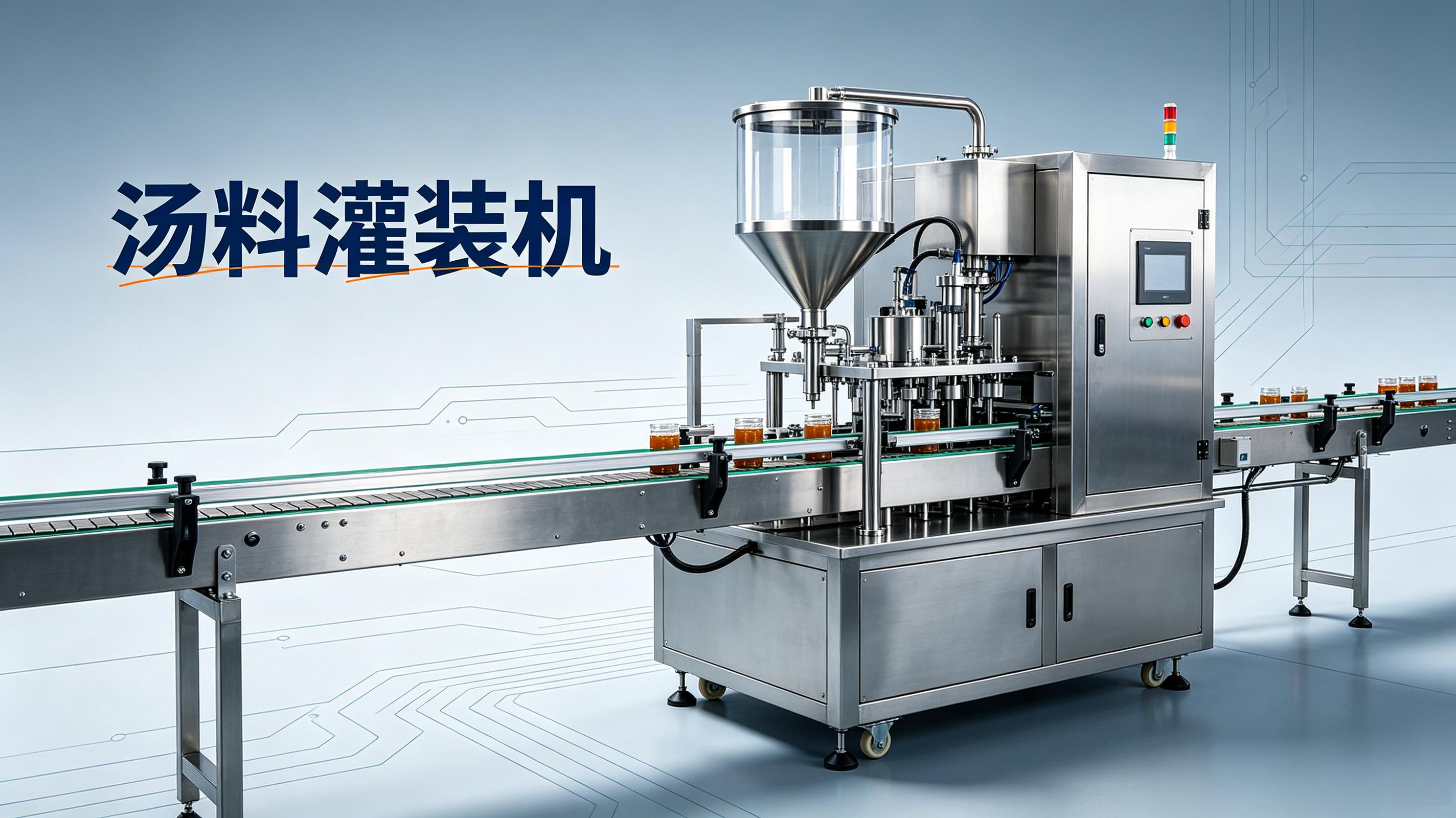汤料灌装机——液态、半固态汤料都能灌，伺服计量不浪费
