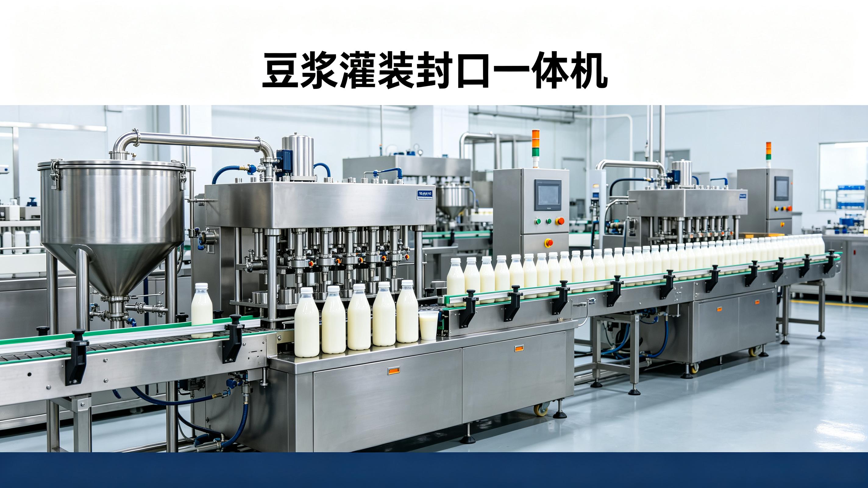 豆浆灌装封口一体机——灌装与封口无缝衔接，节拍更紧凑