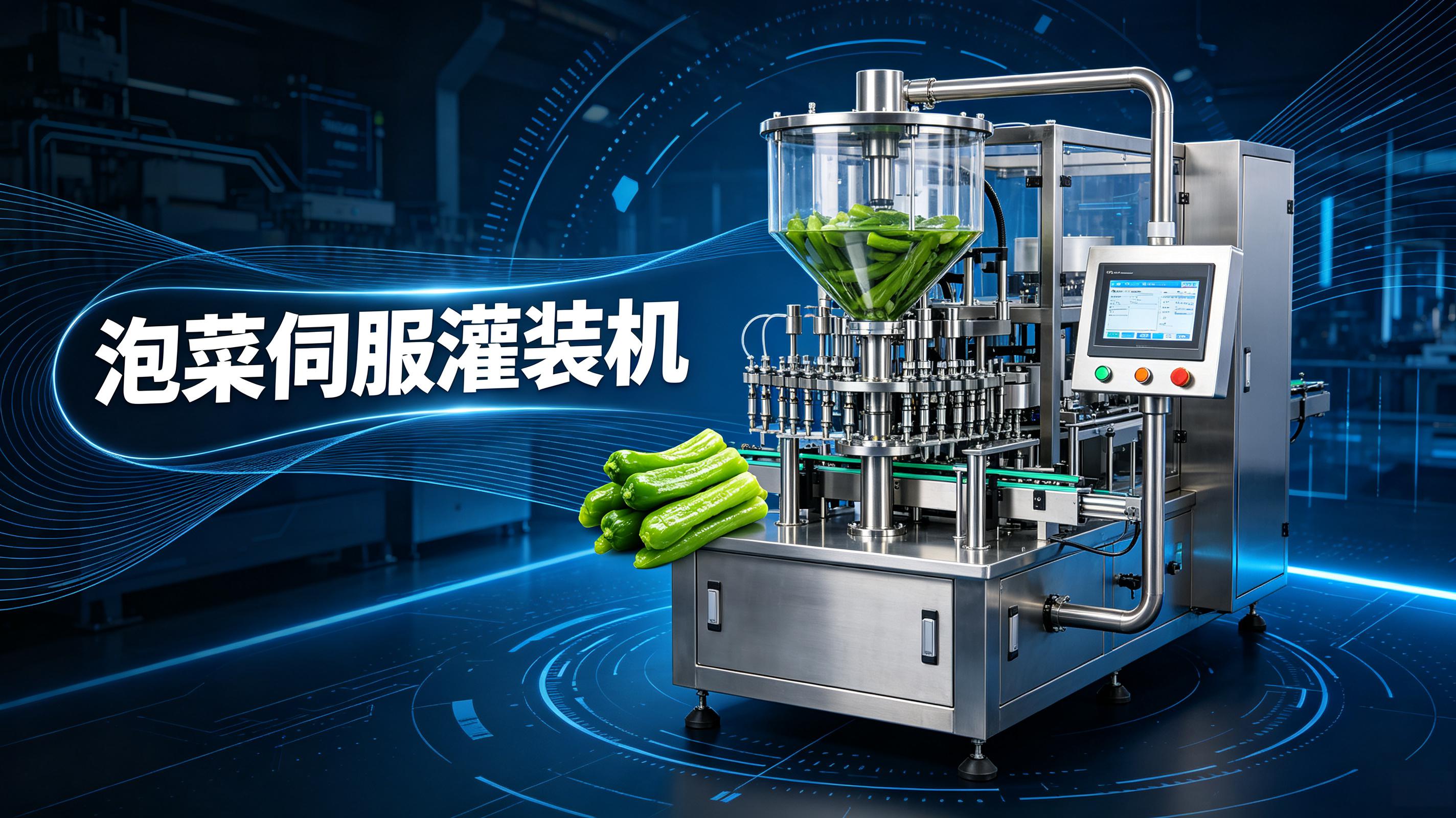 泡菜伺服灌装机——颗粒物料精准分装，每袋含量达标