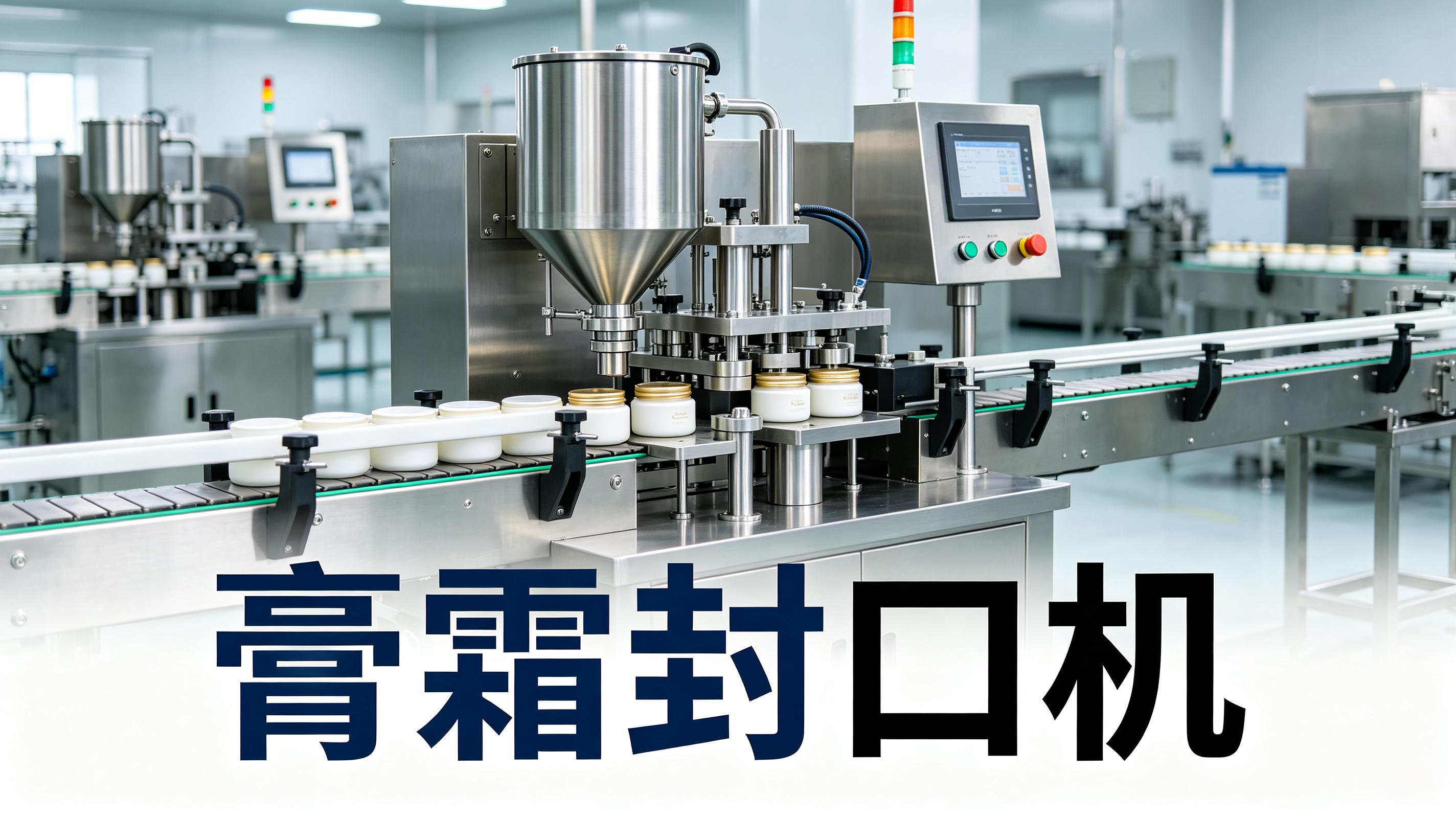 膏霜封口机——高粘度膏体灌装封口，瓶口干净密封牢