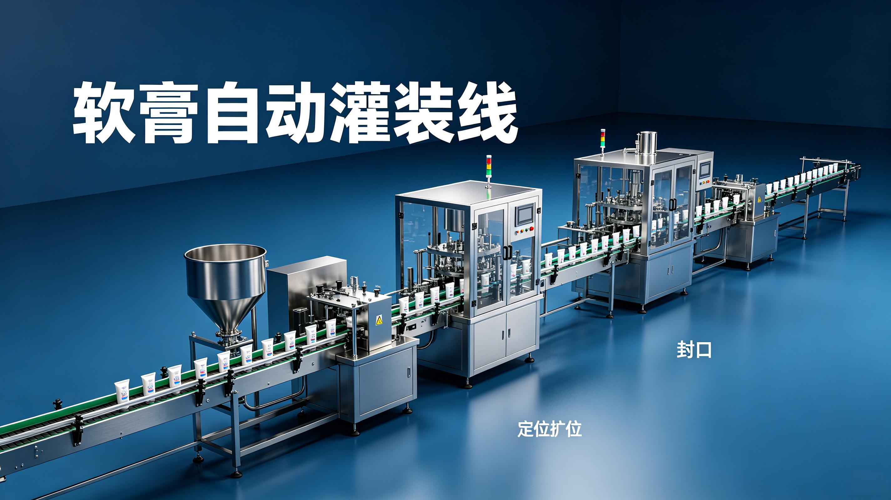 软膏自动灌装线——从灌装到封尾旋盖，全自动化生产